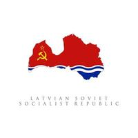 Carte du drapeau de la république socialiste soviétique de Lettonie. isolé sur fond blanc vecteur