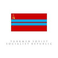 drapeau de la république socialiste soviétique turkmène. isolé sur fond blanc vecteur