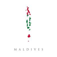 drapeau du pays maldives à l'intérieur du logo d'icône de conception de contour de carte. carte détaillée des maldives avec le drapeau du pays. drapeau de pays concept de voyage et de tourisme vecteur