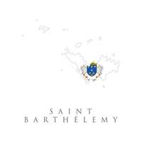 illustration vectorielle de saint barthelemy drapeau carte. le drapeau du pays sous forme de frontières. illustration de vecteur stock isolé sur fond blanc.