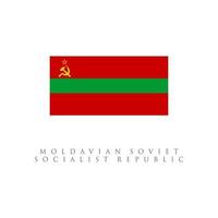 drapeau de la république socialiste soviétique de moldavie. isolé sur fond blanc vecteur