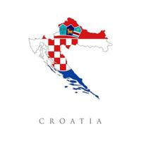 drapeau croatie carte illustration vectorielle vecteur