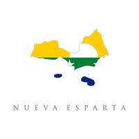 carte du drapeau de nueva sparta. le drapeau du pays sous forme de frontières. illustration de vecteur stock isolé sur fond blanc.