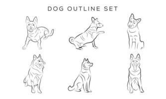 icône de contour de chien. illustration vectorielle pour animaux de compagnie. symbole canin isolé. vecteur