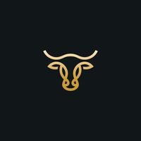 tête de vache ligne logo vecteur icône illustration