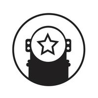 conception d'illustration d'étoile et d'astronaute adaptée à l'icône du logo d'illustration