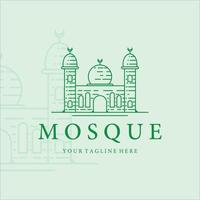 mosquée ligne art minimaliste vecteur logo illustration design