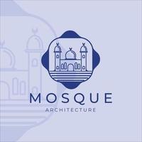 mosquée ligne art vector logo vintage illustration design