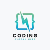 création de logo de codage de programmation moderne abstrait créatif, modèle de logo de codage dégradé coloré vecteur