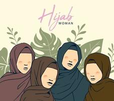 belle illustration de hijab vecteur