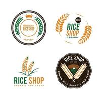 création de logo de riz vecteur