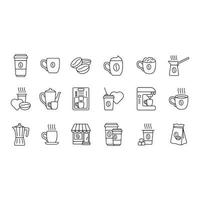 conception de vecteur d'icônes de café