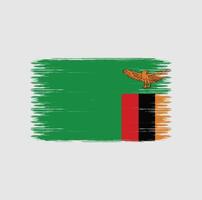 coups de pinceau du drapeau de la zambie. drapeau national vecteur