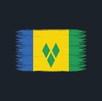 saint vincent et les coups de pinceau du drapeau des grenadines. drapeau national vecteur