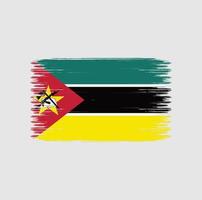 coups de pinceau du drapeau mozambicain. drapeau national vecteur