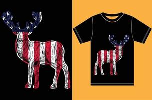 drapeau américain avec un design de t-shirt de chasse.