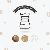 icône de café de la méthode de brassage verser sur vecteur