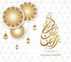 ramadan kareem belle carte de voeux avec calligraphie arabe vecteur