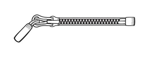 fermeture à glissière dessinée à la main fermée isolée. illustration vectorielle de dessin au trait sur fond blanc vecteur