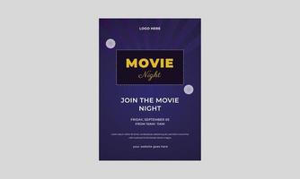 affiche de cinéma, films de nuit, concept de soirée cinéma. modèle créatif pour affiche de cinéma, bannière, soirée cinéma. peut être utilisé pour le dépliant.