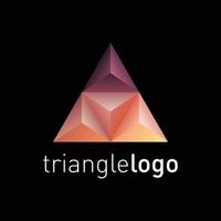 un logo triangle 3d en dégradé coloré dans un style moderne sur fond noir vecteur