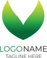 modèle de logotype de feuille, variante positive et négative, identité d'entreprise pour les marques, logo de la nature vecteur