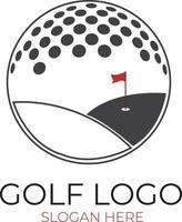 modèle de logo de tournoi de drapeau de golf