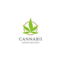 modèle de conception d'icône de logo de feuille de cannabis vecteur
