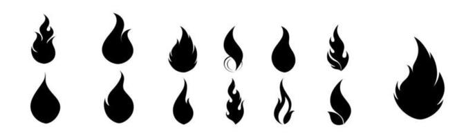 vecteur de silhouettes de flamme de feu