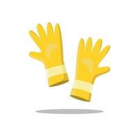 gants de nettoyage isolés sur blanc, illustration vectorielle, gant jaune pour le nettoyage vecteur