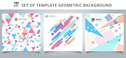 Ensemble de couvertures de motifs géométriques vecteur