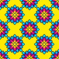 Motif de fleurs colorées art pixel vecteur
