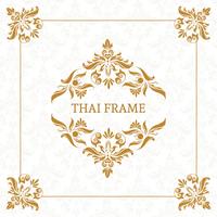 Bordure de cadre sur le thème thaïlandais de vecteur