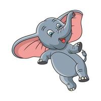 saut d'éléphant illustration de dessin animé vecteur