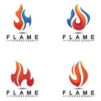 modèle de conception de feu flamme logo icône vector