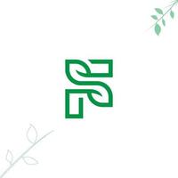 f lettre feuilles modèle de logo eco simple et moderne pour votre marque, entreprise, etc. vecteur