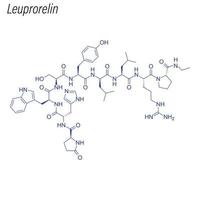 formule squelettique vectorielle de la leuproréline. molécule chimique du médicament. vecteur