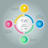 Concept créatif pour infographie avec 4 options, pièces ou processus. vecteur