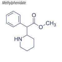 formule squelettique vectorielle du méthylphénidate. molécule chimique de drogue vecteur