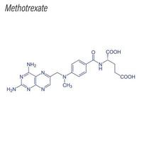 formule squelettique vectorielle du méthotrexate. molécule chimique du médicament. vecteur