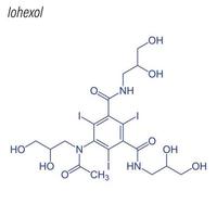 formule squelettique vectorielle de l'iohexol. molécule chimique du médicament. vecteur
