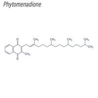 formule squelettique vectorielle de la phytoménadione. molécule chimique de drogue vecteur