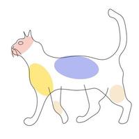 contour de dessin de chat vecteur