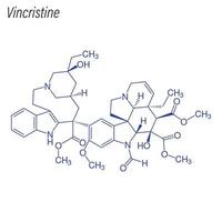formule squelettique vectorielle de la vincristine. molécule chimique du médicament. vecteur