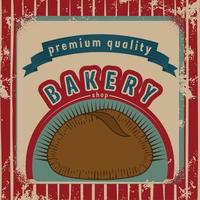 illustration d'affiche de magasin de boulangerie vintage vecteur de pain de qualité supérieure