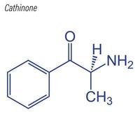 formule squelettique vectorielle de la cathinone. molécule chimique du médicament. vecteur