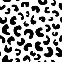 motif monochrome abstrait sans soudure. imprimé noir et blanc avec des formes géométriques simples et des taches. les coups de pinceau sont dessinés à la main vecteur