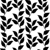 motif monochrome naturel sans soudure. impression noir et blanc avec des branches et des feuilles vecteur