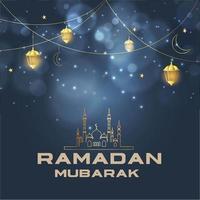 Religieux islamique ramadan mubarak salutation vecteur
