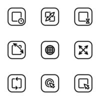 ensemble d'icônes noires isolées sur fond blanc, sur le thème internet, symboles web